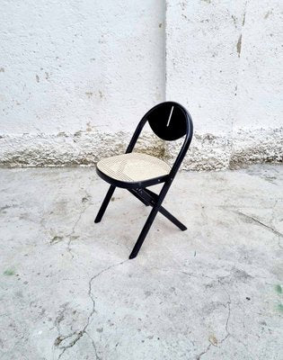 Mid-Century Folding Wooden Chair in the style of Achille Castiglioni, Italy, 1970s-PUG-1003725