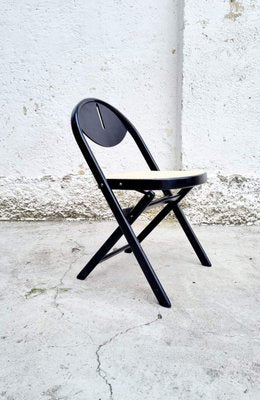 Mid-Century Folding Wooden Chair in the style of Achille Castiglioni, Italy, 1970s-PUG-1003725