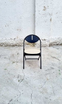 Mid-Century Folding Wooden Chair in the style of Achille Castiglioni, Italy, 1970s-PUG-1003725