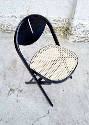 Mid-Century Folding Wooden Chair in the style of Achille Castiglioni, Italy, 1970s-PUG-1003725