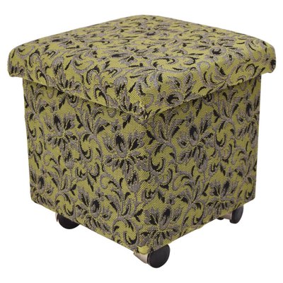 Mid-Century Footstool with Wheels, 1970s-TZ-982912