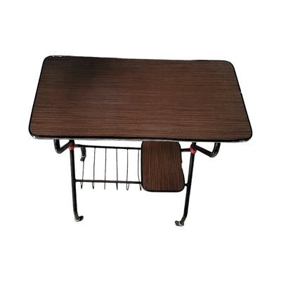 Mid-Century Formica Side Table on Wheels-TCS-1796379