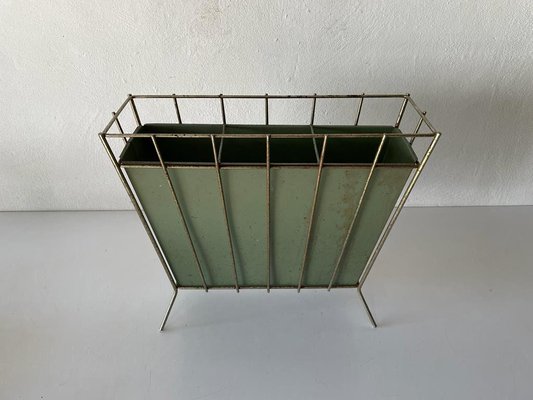 Mid-Century Frame Design Green Metal Umbrella Stand, 1950s-RDS-1368227