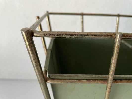 Mid-Century Frame Design Green Metal Umbrella Stand, 1950s-RDS-1368227