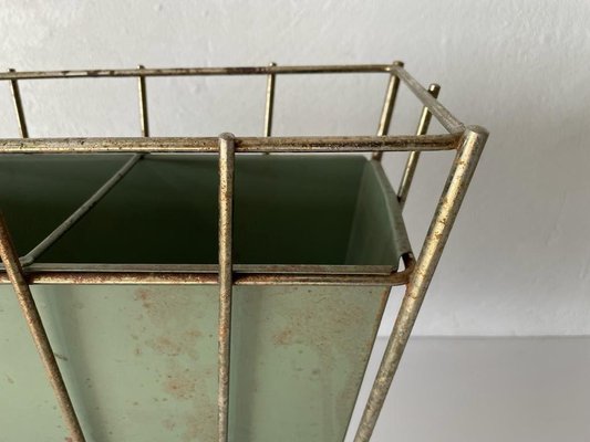 Mid-Century Frame Design Green Metal Umbrella Stand, 1950s-RDS-1368227