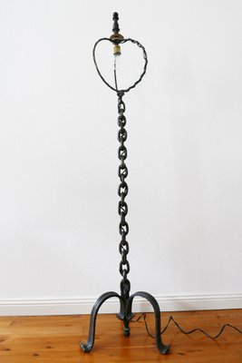 Mid-Century Franz West Style Wrought Iron Chain Floor Lamp, 1960s, Germany-WPT-901335