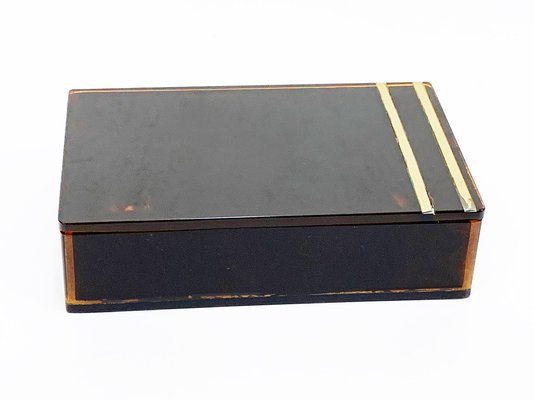 Mid-Century French Acrylic Glass & Brass Jewelry Box by Christian Dior, 1970-JDR-1126027