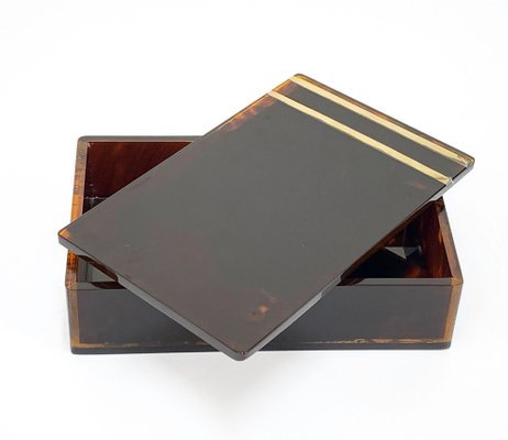 Mid-Century French Acrylic Glass & Brass Jewelry Box by Christian Dior, 1970-JDR-1126027