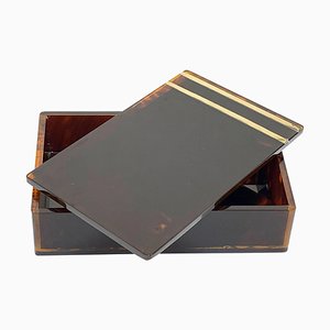 Mid-Century French Acrylic Glass & Brass Jewelry Box by Christian Dior, 1970-JDR-1126027