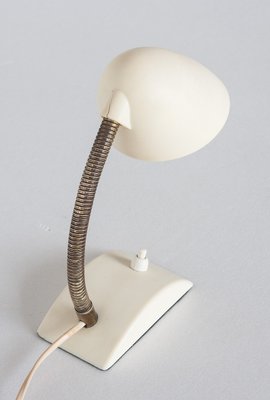 Mid-Century French Adjustable Brass and Bakelite Gooseneck Table Lamp, 1960s-ZFJ-600939