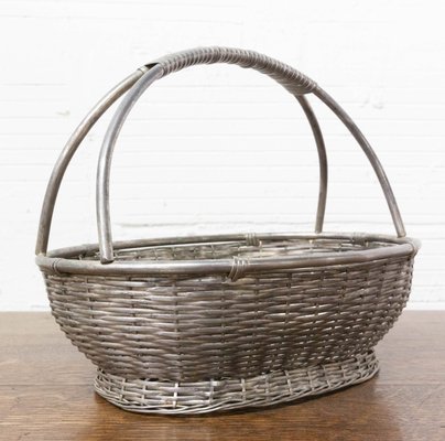 Mid-Century French Aluminium Basket Centerpiece-RIU-1078193