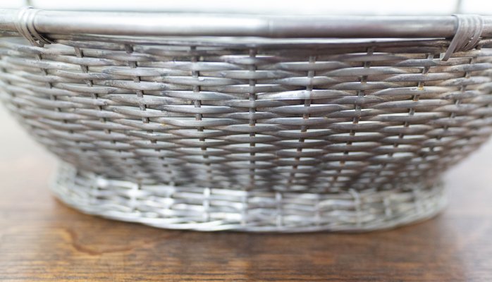 Mid-Century French Aluminium Basket Centerpiece-RIU-1078193