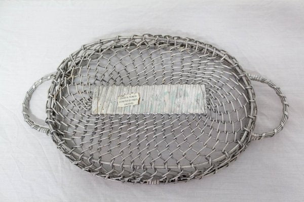 Mid-Century French Aluminium Basket Centerpiece-RIU-1078179