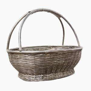 Mid-Century French Aluminium Basket Centerpiece-RIU-1078193