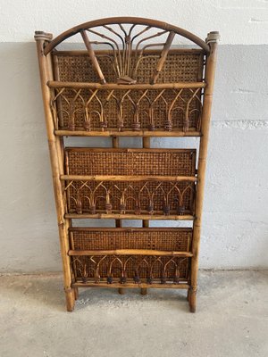 Mid-Century French Bamboo and Rattan Shelf, 1950s-DHH-686888