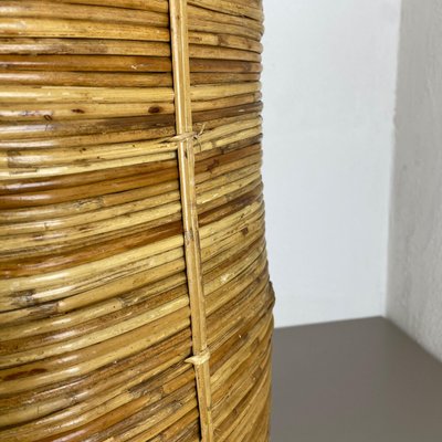 Mid-Century French Bauhaus Paper Bin in Rattan and Brass, 1960s-QZ-1251059