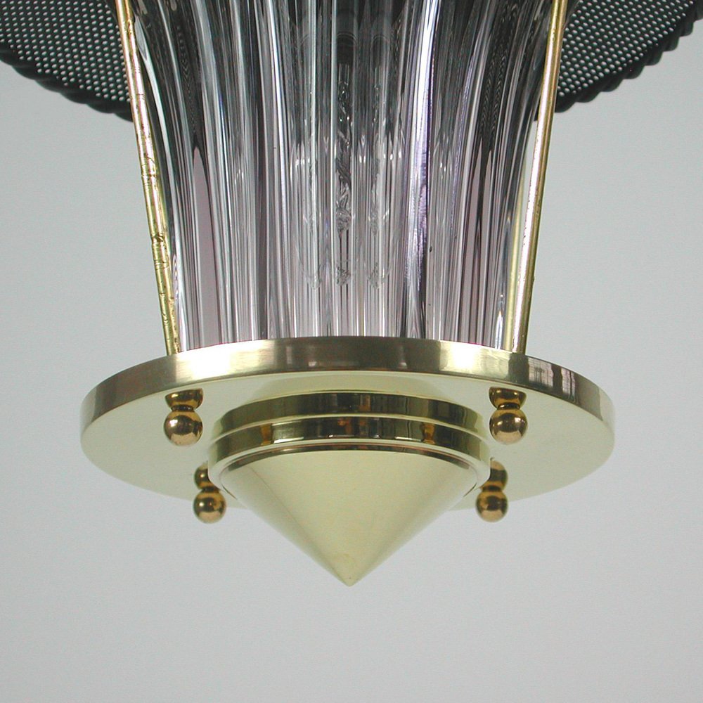 Mid-Century French Black Lantern in the Style of Mategot, 1950s