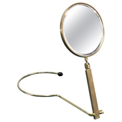 Mid-Century French Brass Adjustable Table Mirror, 1950s-JDR-1125948