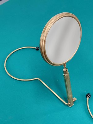 Mid-Century French Brass Adjustable Table Mirror, 1950s-JDR-1125948