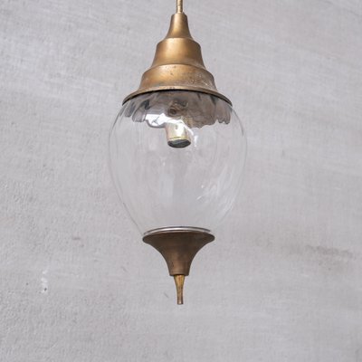 Mid-Century French Brass and Glass Pendant Light-JRP-1764639