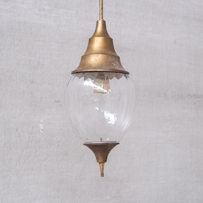 Mid-Century French Brass and Glass Pendant Light-JRP-1764639