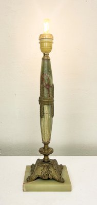 Mid-Century French Brass and Marble-Onyx Table Lamp, 1960s-WZZ-1722502