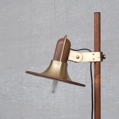 Mid-Century French Brass and Teak Floor Lamp-JRP-1112949