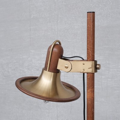 Mid-Century French Brass and Teak Floor Lamp-JRP-1112949