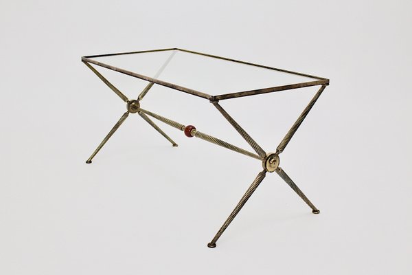 Mid-Century French Brass Coffee Table by Maison Bagues, 1950s-NB-655122