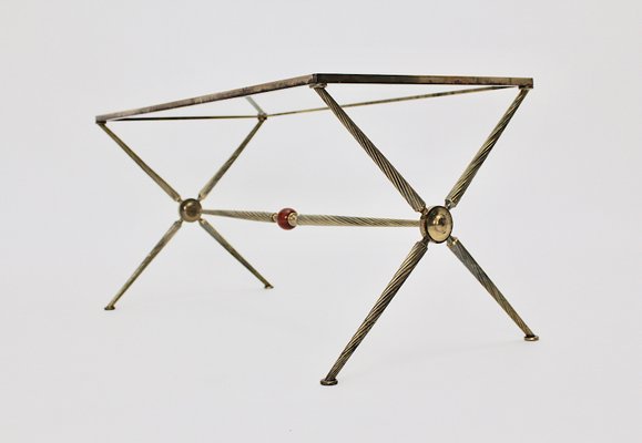 Mid-Century French Brass Coffee Table by Maison Bagues, 1950s-NB-655122