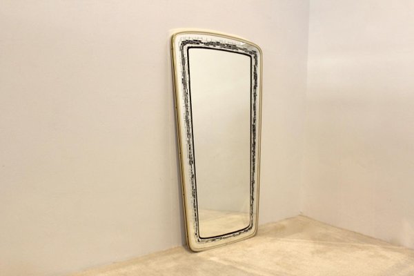 Mid-Century French Brass Framed Mirror-MO-689510