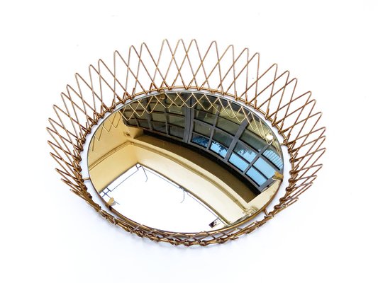 Mid-Century French Brass Sunburst Wall Mirror, 1970s-JDR-1125957