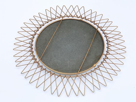 Mid-Century French Brass Sunburst Wall Mirror, 1970s-JDR-1125957