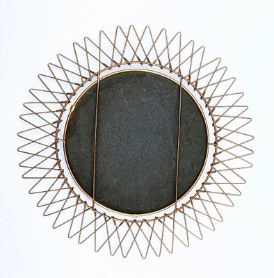 Mid-Century French Brass Sunburst Wall Mirror, 1970s-JDR-1125957