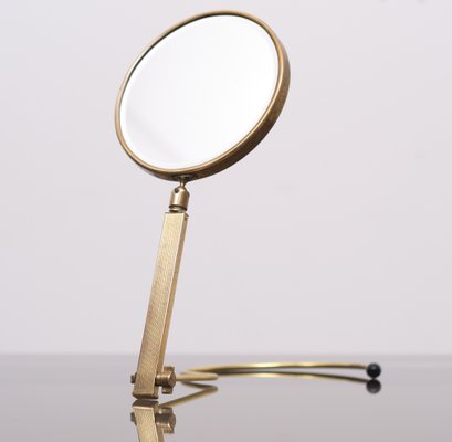 Mid-Century French Brass Table or Wall Mirror-GCG-1314782