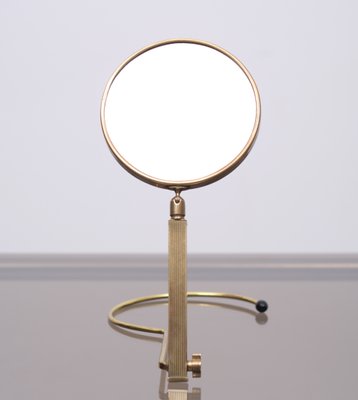 Mid-Century French Brass Table or Wall Mirror-GCG-1314782