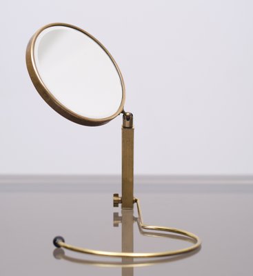 Mid-Century French Brass Table or Wall Mirror-GCG-1314782