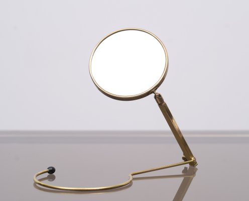 Mid-Century French Brass Table or Wall Mirror-GCG-1314782