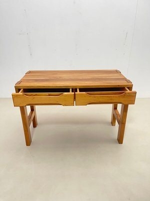 Mid-Century French Brutalist Desk in Pine by Maison Regain, 1960s-FGA-1216998