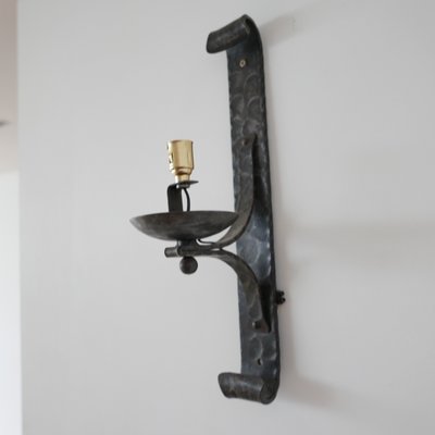 Mid-Century French Brutalist Iron Wall Light-JRP-997805