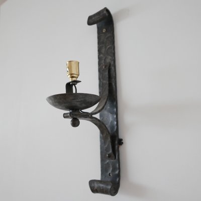 Mid-Century French Brutalist Iron Wall Light-JRP-997805