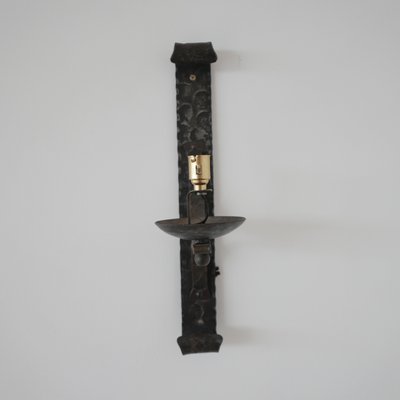 Mid-Century French Brutalist Iron Wall Light-JRP-997805