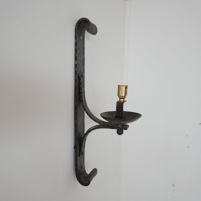 Mid-Century French Brutalist Iron Wall Light-JRP-997805