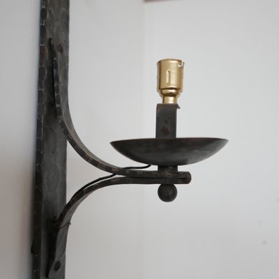 Mid-Century French Brutalist Iron Wall Light-JRP-997805