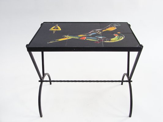 Mid-Century French Ceramic Side Table, 1950s-EP-551968