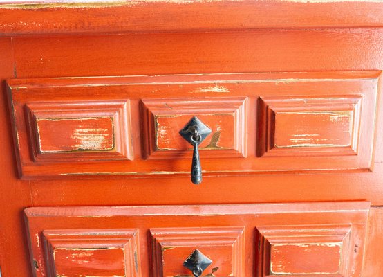 Mid-Century French Chest of Drawers in Red, 1960s-RIU-2041527