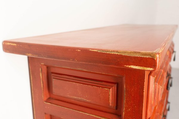 Mid-Century French Chest of Drawers in Red, 1960s-RIU-2041527