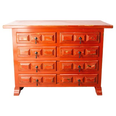 Mid-Century French Chest of Drawers in Red, 1960s-RIU-2041527