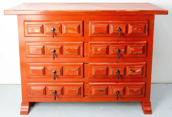 Mid-Century French Chest of Drawers in Red, 1960s-RIU-2041527