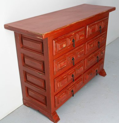 Mid-Century French Chest of Drawers in Red, 1960s-RIU-2041527